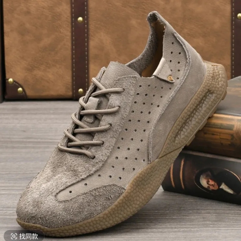 ZXRYXGS Top Layer Cowhide Men Shoes Casual Sneakers 2025 Lace-up Breathable Comfortable Men Real Leather Shoes Flat Trendy Shoes
