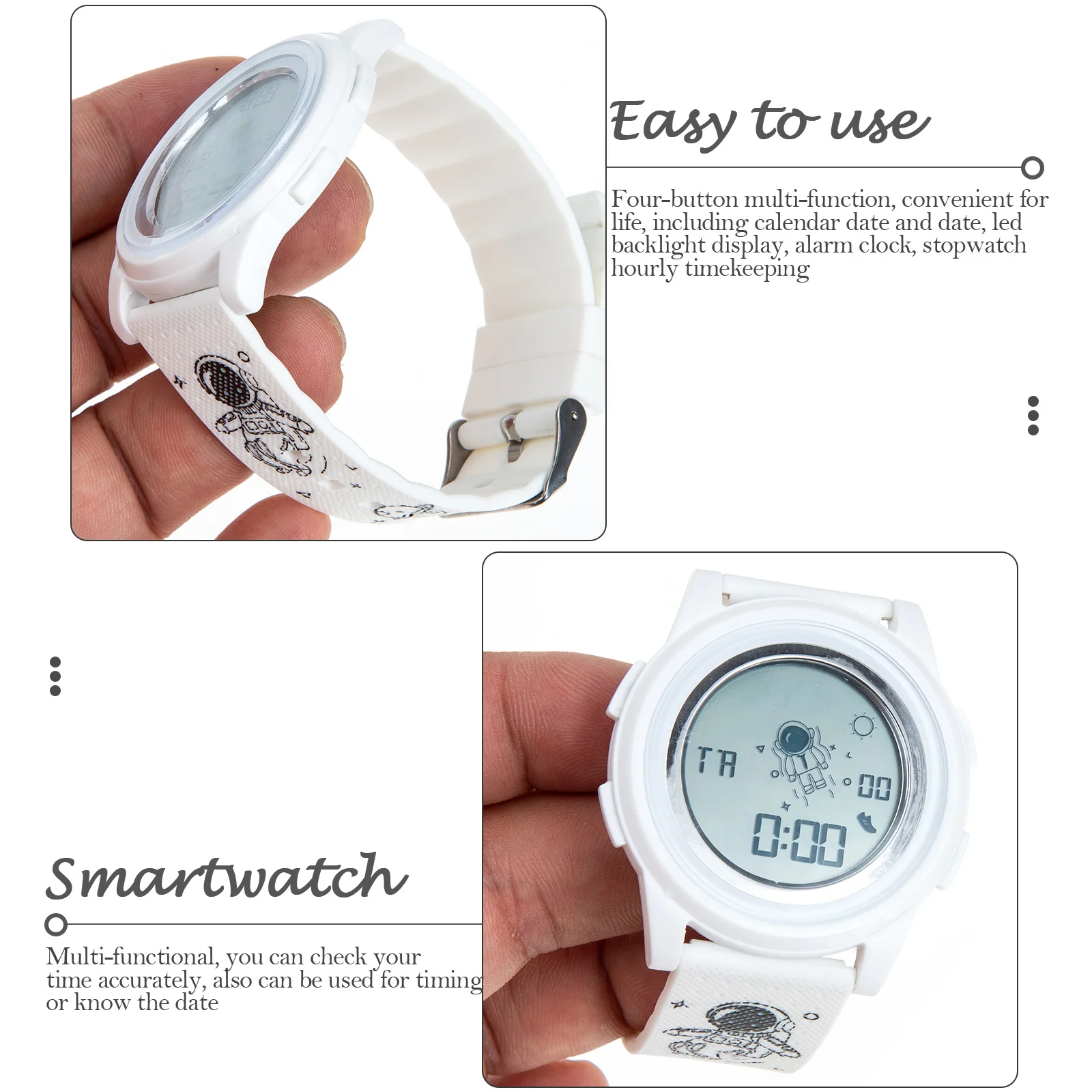 

Electronic Watch Wristwatch Stainless Steel ABS Multi-Functional Digital Watch Sports Luminous Smartwatch Unisex