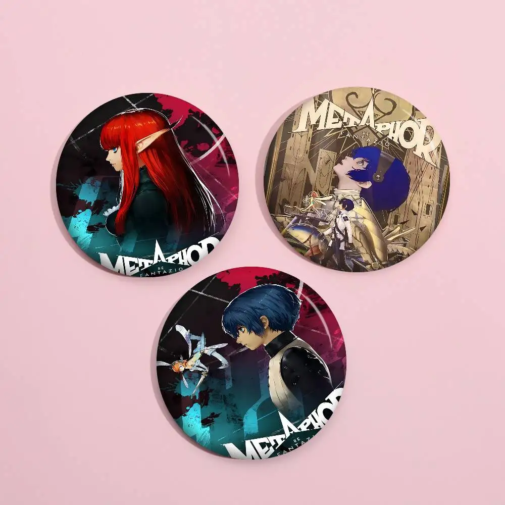 Game Metaphor ReFantazio Creator Tinplate Pin Button Custom Anime Role Old-school Brooch Cartoon Collar Badge Jewelry Gift