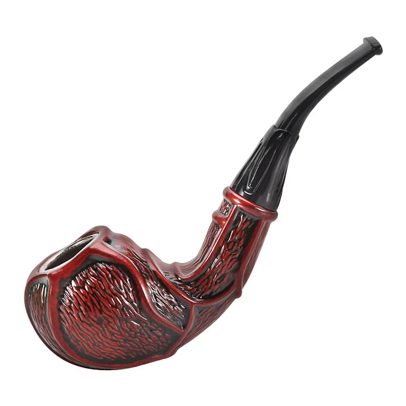 Tubo de resina portátil para hombre, filtro doble curvo para limpieza de chimenea, olla de hierro creativa, accesorios para cigarrillos de tabaco seco