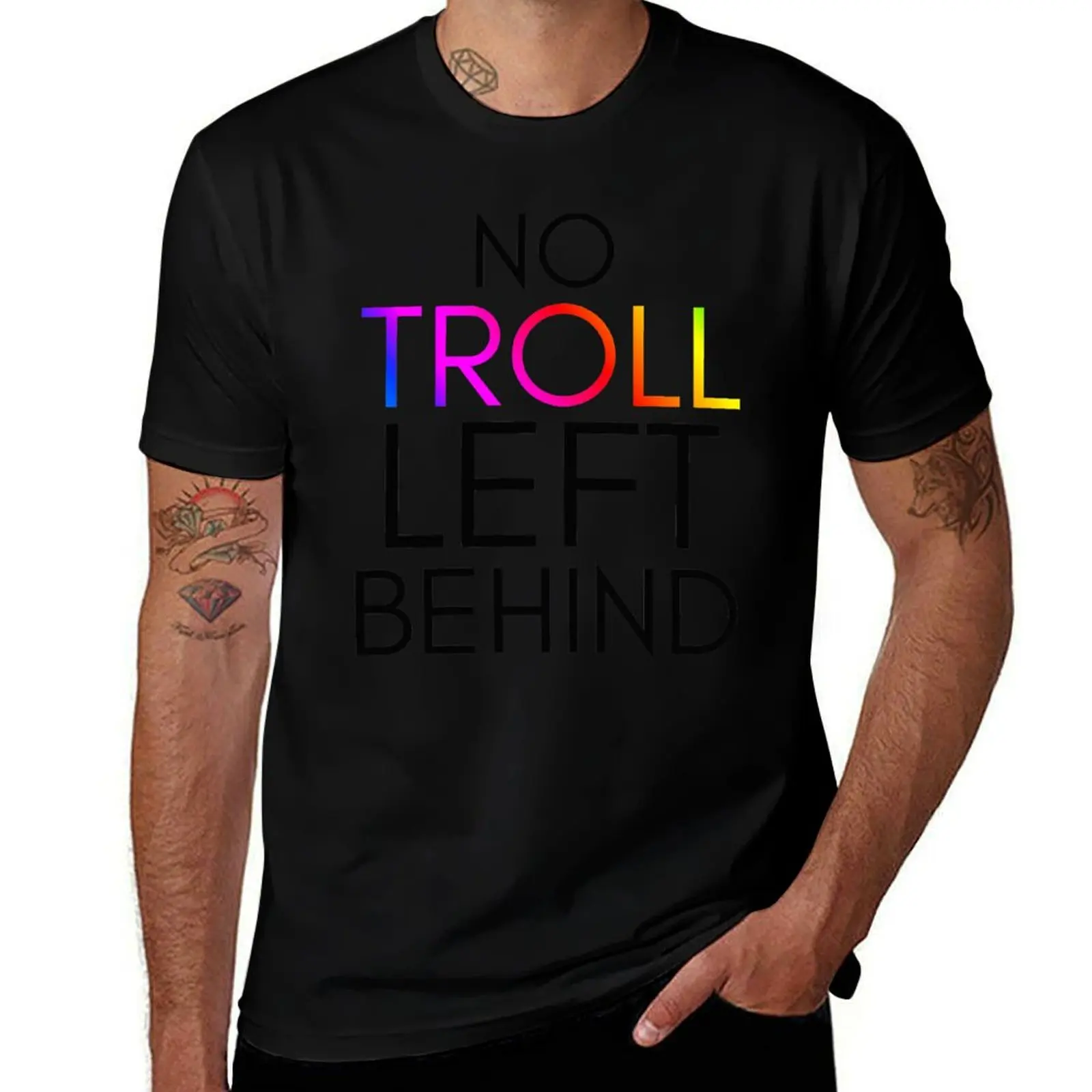 Trolls-Inspired No Troll Left Behind! T-Shirt Plus Size Simple Casual Top