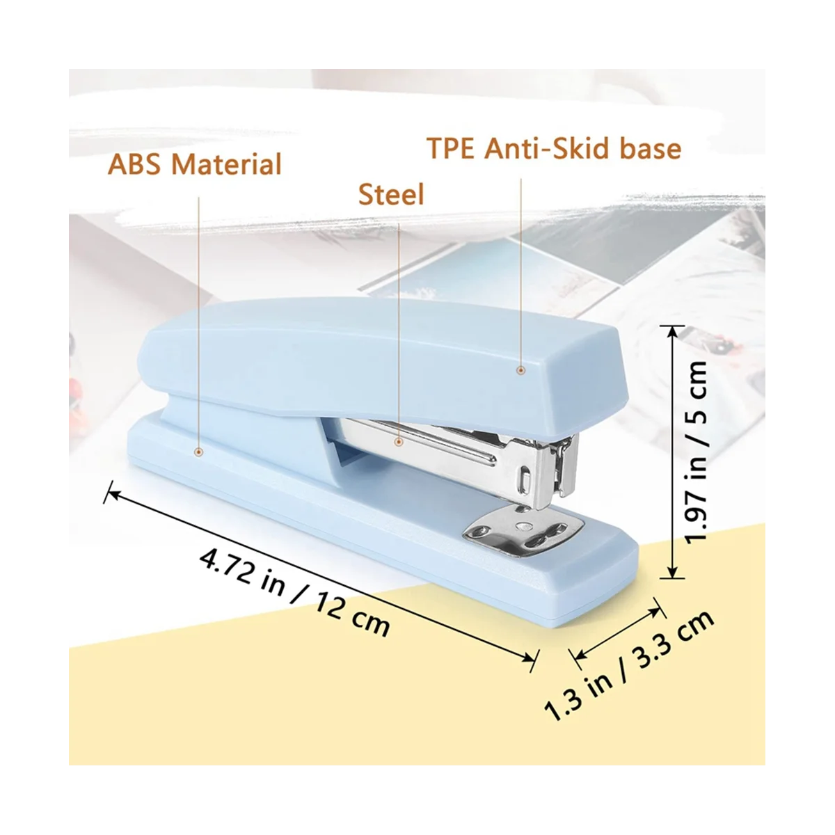 دباسية مكتبية محمولة للمكتب ، كباطات متينة ، لوازم مكتبية ، زرقاء