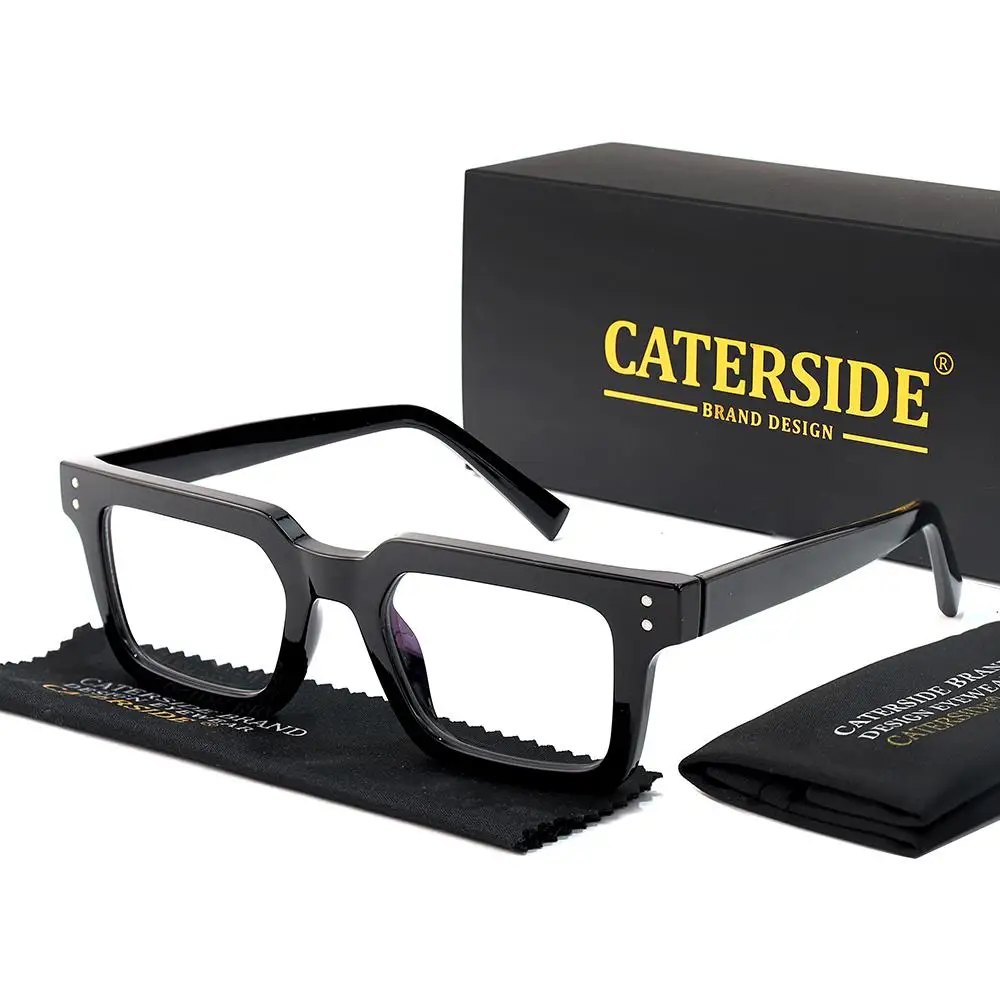 CATERSIDE Retro Herren Anti-Blaulicht-Brille Hochwertige Tr-90 Eckige Brillengestelle Damen Computer-Lese-Schutzbrille – Detail 4
