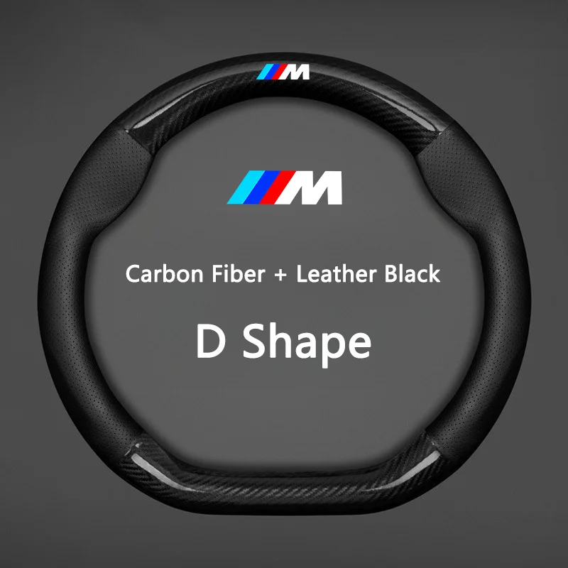 Carbon Fiber Suede Leather Steering Cover Car Interior Styling Compatible with BMW G20 G30 E39 E46 E87 E90 E92 X1 X3 X5 X6