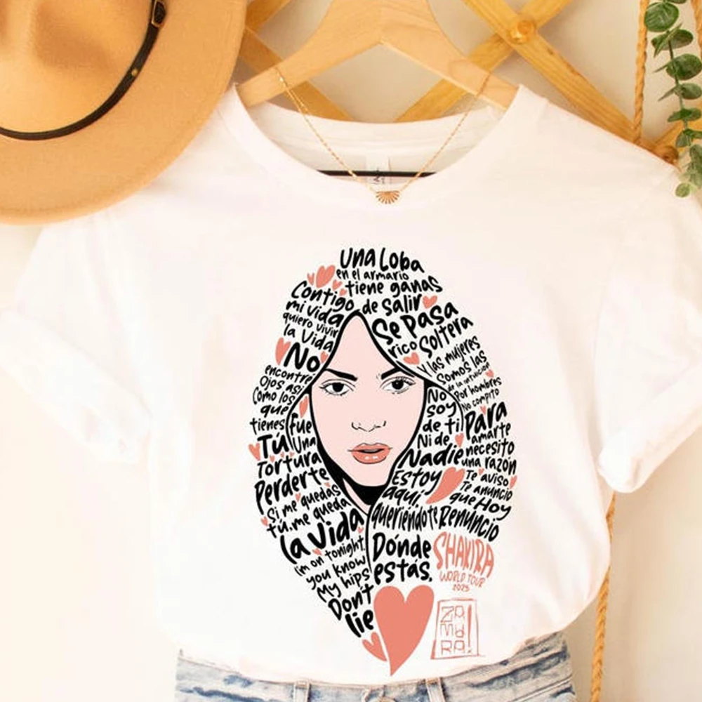 Vintage Shakira World Tour 2026 T-Shirt Las Mujeres Facturan Tee Women Don't Cry Celebrities Quotes Tees Shakira Fans Merch Tops