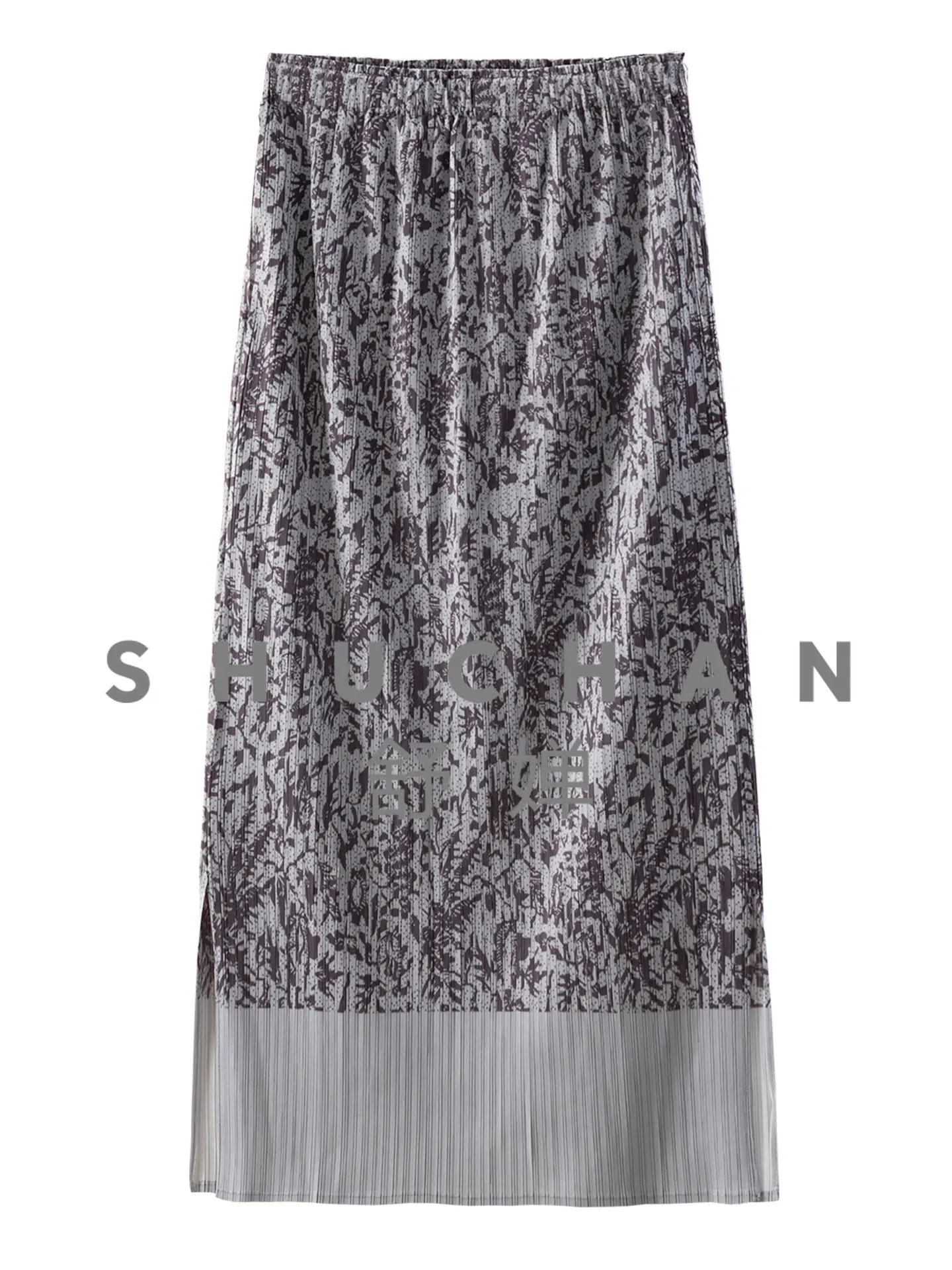 

Плиссированная юбка с цветочным принтом и высокой талией, женская длинная юбка 90I7, корейская модная одежда