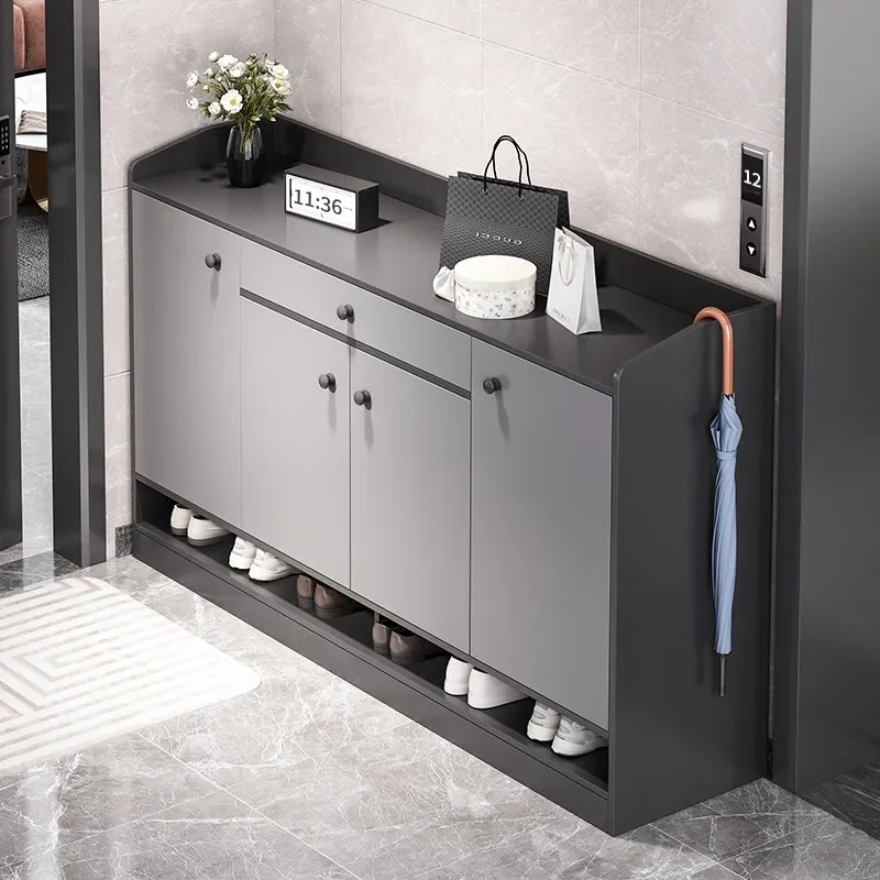 for Shoe Cabinet Outdoor 2025 New Model Entrance Home Popular Corridor Storage Secret Cabinet Solid Wood Simple Shoe Rack