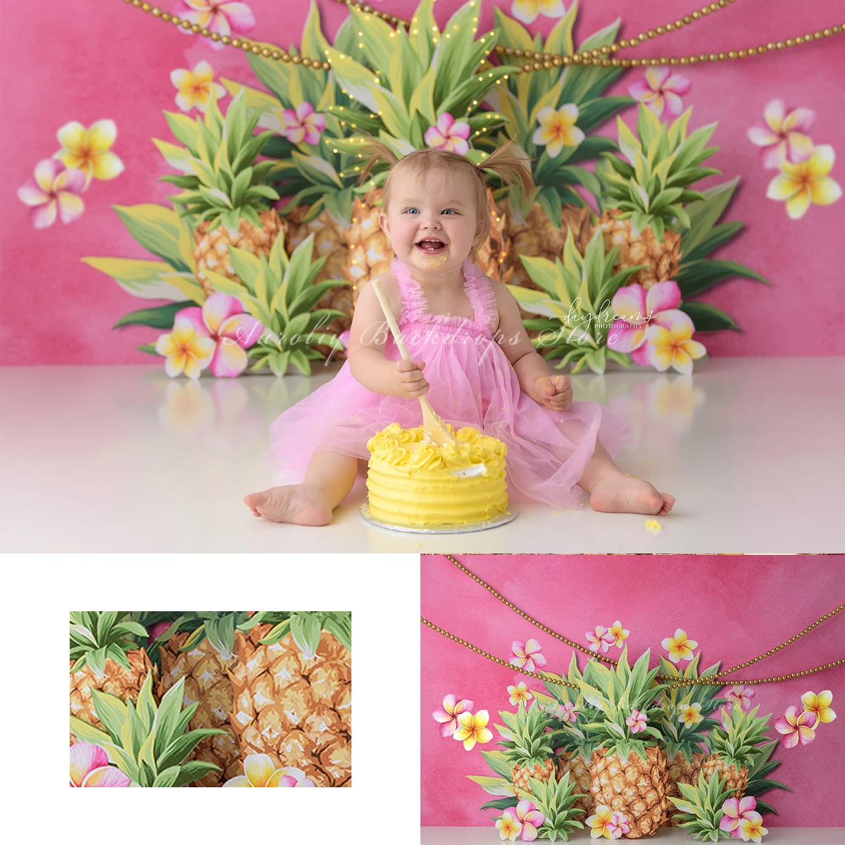 

Sweet Pineapple Backgrounds Cake Smash Kids Adult Photography Props Child Baby Decors Eucomis Comosa Photo Backdrops