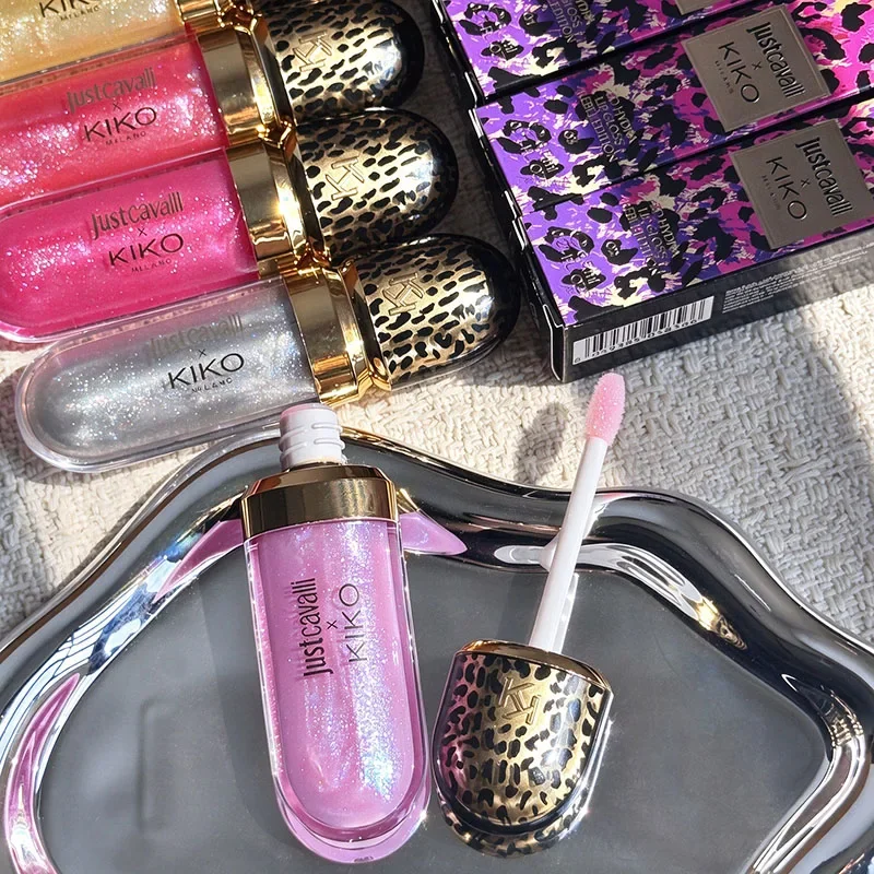 KIKO Leopard Print Limited Edition Just Cavalli X Kiko Milano 3D Hydra Lip Gloss Lasting Non-stick Cup Hydrating Female Makeup