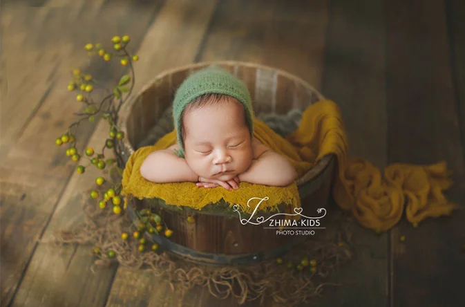 Newborn Photography Props Furniture Baby Photography Photo Shoot Vintage Posing Wood Tray Bed Photoshoot Baskets Baby Souvenirs