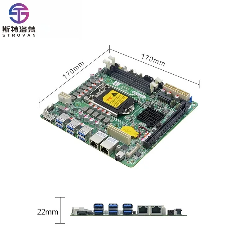 I3 I5 I7 LGA1200 DDR4 SATA 128GB New Motherboard HD DP VGA Display 2 LAN 2 COM Win10/Linux Embedded Mini ITX Motherboard
