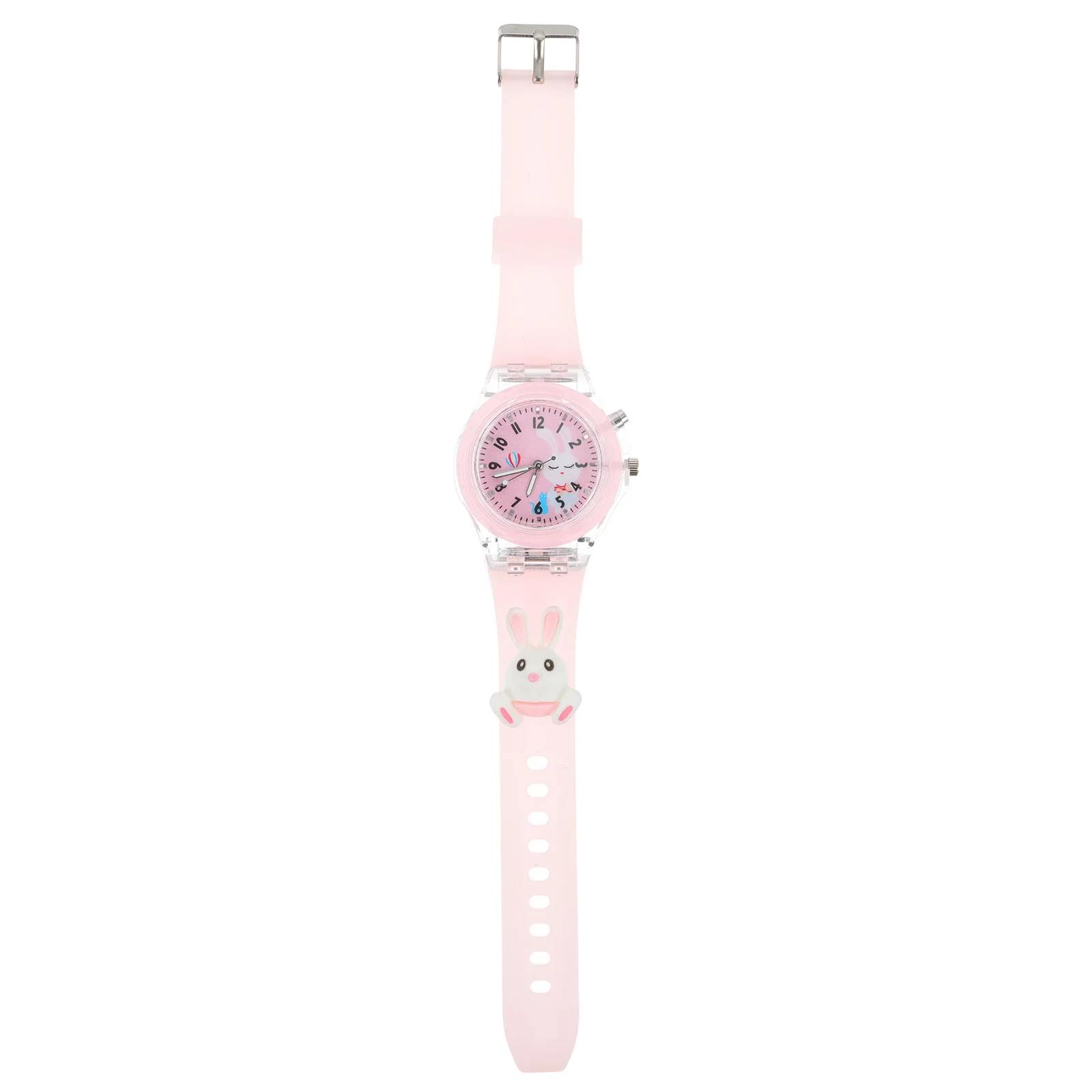 1Pcs Children LED Watch Cartoon Rabbit Luminous Kids Quartz Wristwatch Comfortable Time Teaching Gift