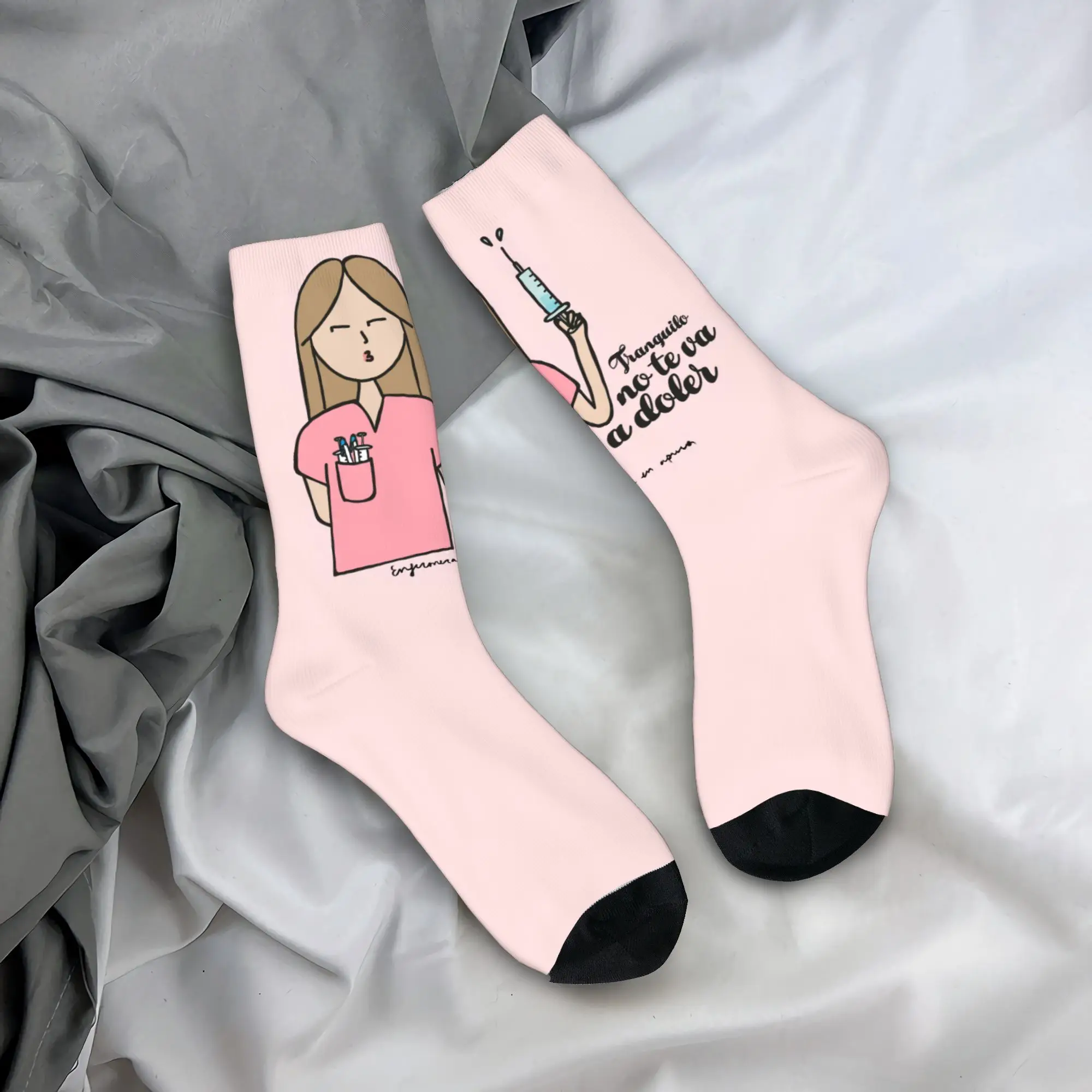 

Мужские и женские теплые модные носки-круизеры с принтом «Медицинский персонал в беде» (для врачей и медсестер)