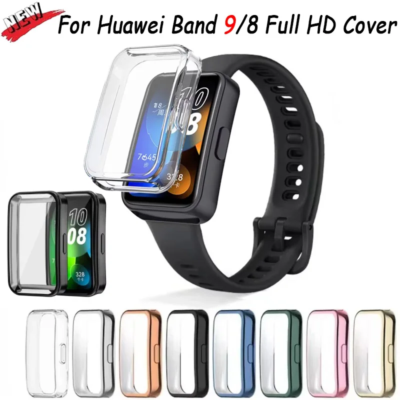 Soft TPU Case for Huawei Band 9 8 Waterproof Anti-fouling protective shell Huawei Band 9/8 Full HD Protective Cover Accessories