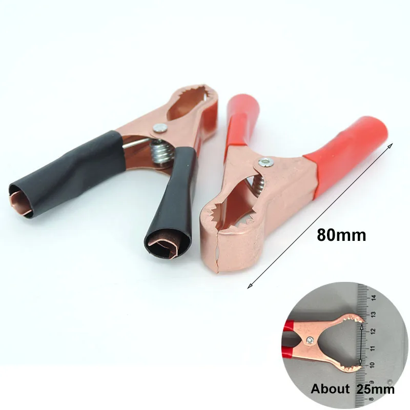 1pair 50A 80mm DIY Connector Electric Alligator Clips car Battery Clamps For Car Test Probe Crocodile Clip Electrical Tools