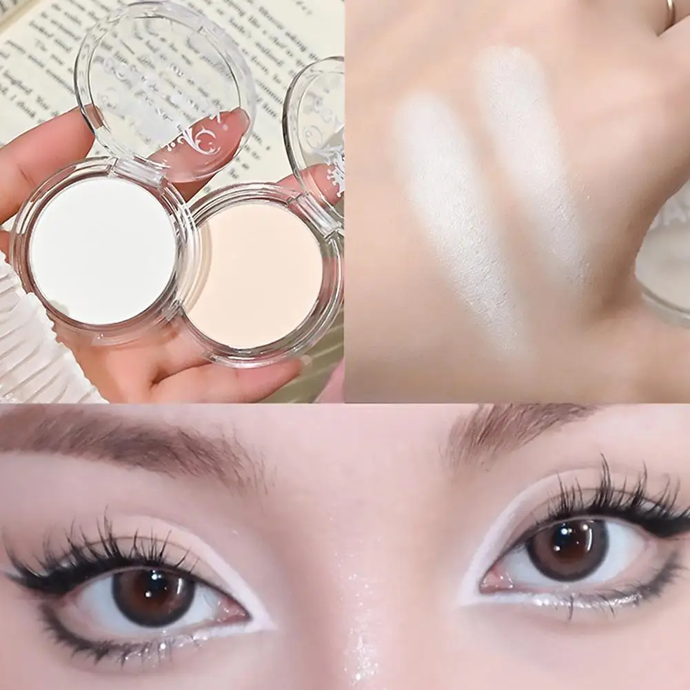 Matte White Eyeshadow Powder Long Lasting Highlight Powder Face Contour Brighten Multi-Use Eye Makeup Palette