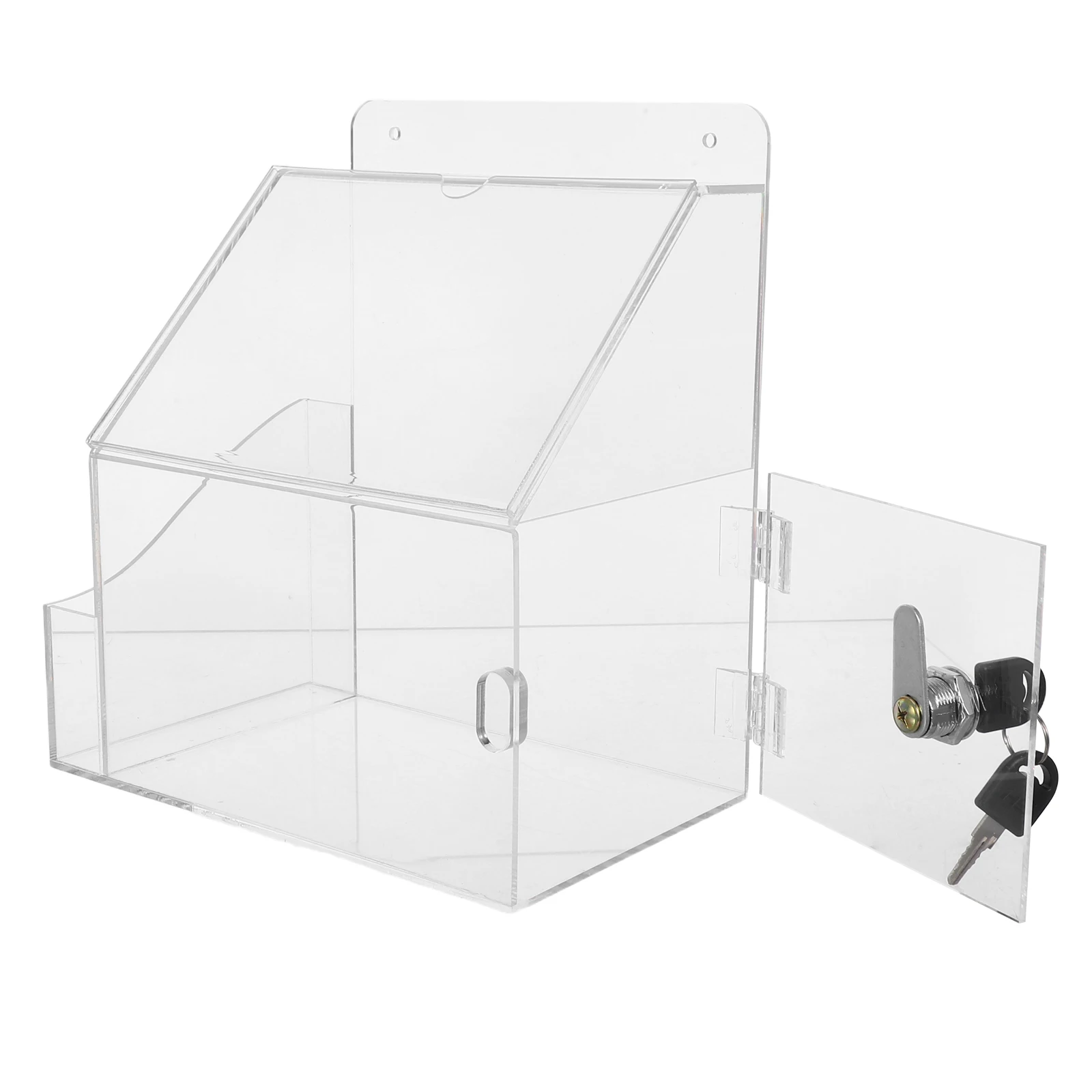 

Multifunctional Voting Box Raffle Ticket Container Donation Boxes for Charity Cards Tickets Dispenser Transparent Office