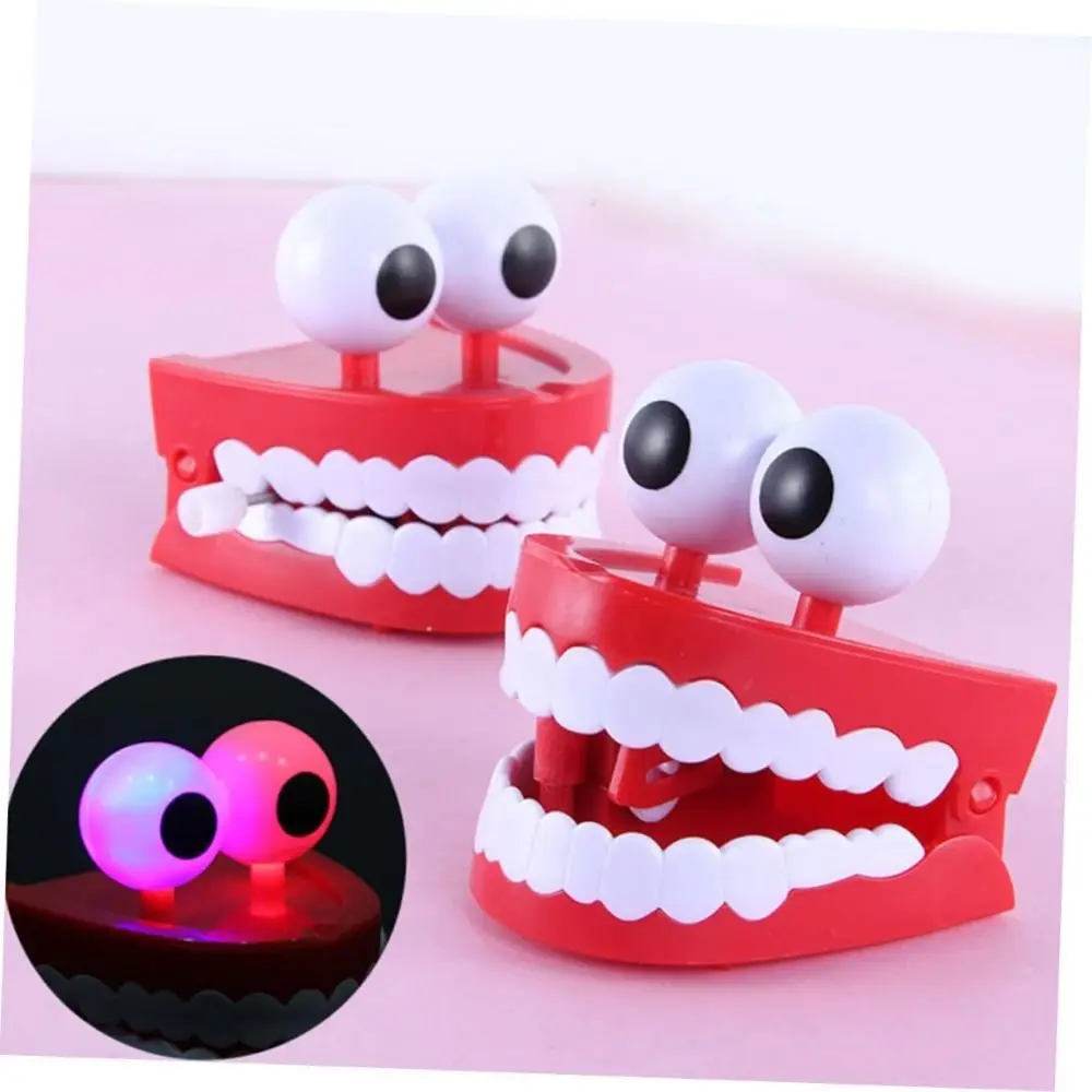 Gifts Trick Toy Mini Mouth Spoof Teeth Toy Interesting Funny Props Wind Up Toys Pull Back Jumping Teeth Clockwork Toy Kids