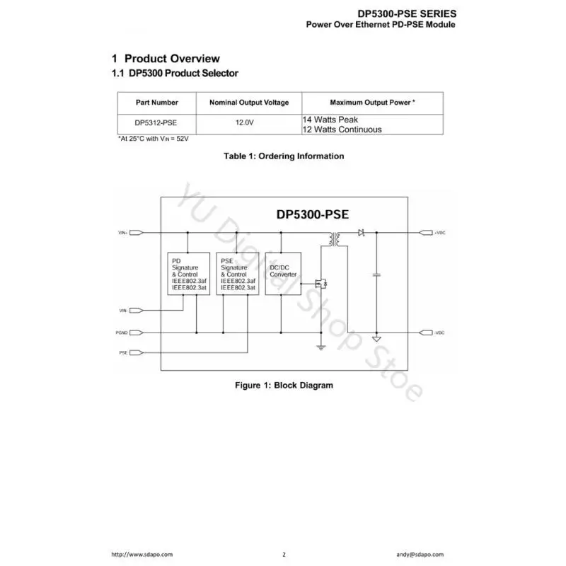 96BA Narrow-Profile Pin Isolation Module DP5300-PSEPD for Board-Level Integration, 14 x 57 mm Elongated Electronic Board with