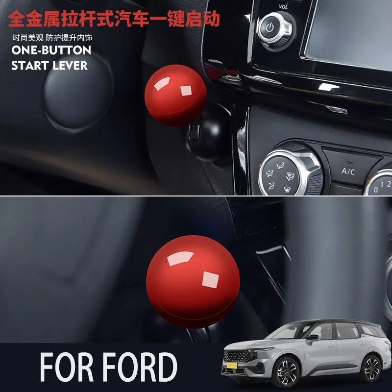 

FOR FORD car BUTTON START Modification of pull rod decorative ball All metal ball tie rod BUTTON START Circular decorative cover