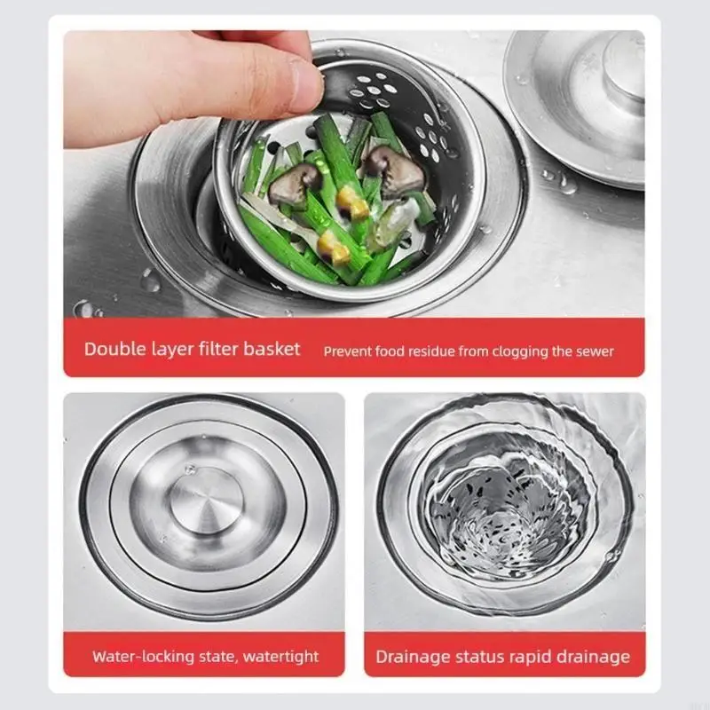 M6CB Untarnished Double 110mm Sink Drain Set Tall Low Cup Preferences Flexible Pipe Against Clog Plan