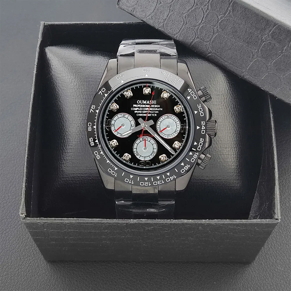 Quartzo vk63 relógio esportivo de luxo vidro safira 316l aço inoxidável à prova dwaterproof água para relógios personalizados masculinos com movimento relógio vk63