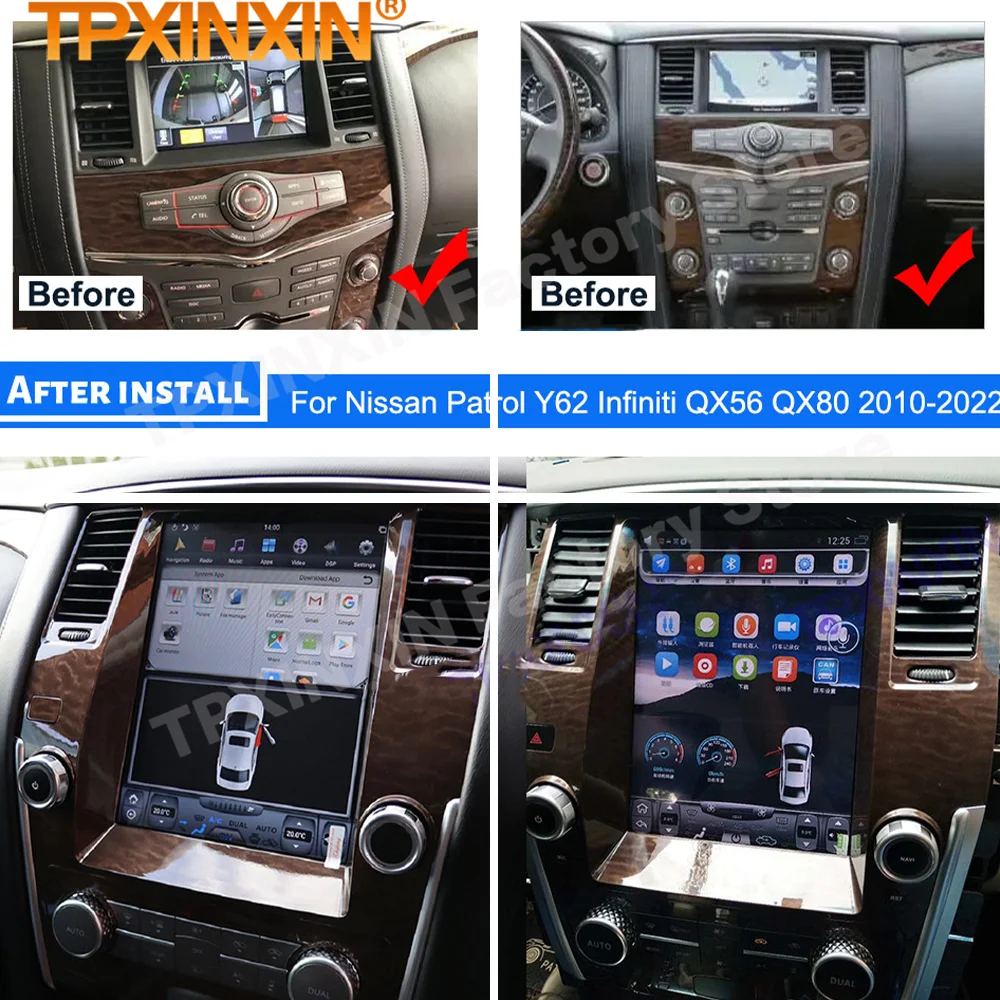 Android 11 Multimedia Stereo For Nissan Patrol Y62 Infiniti QX56 QX80 2010 2011 2012~2019 2022 GPS Navigation Auto IPS Head Unit