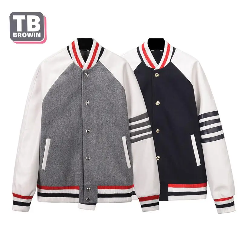 

TB Flagship-Store Brand men's baseball uniforms stand-up collar striped long-sleeved raglan sleeves color-blocking jacket