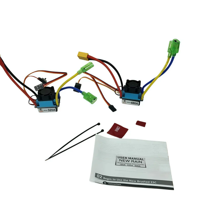 

XT60 head 320A/480A air-cooled electric adjustable brushed motor speed controller dual-mode adjustment belt brake