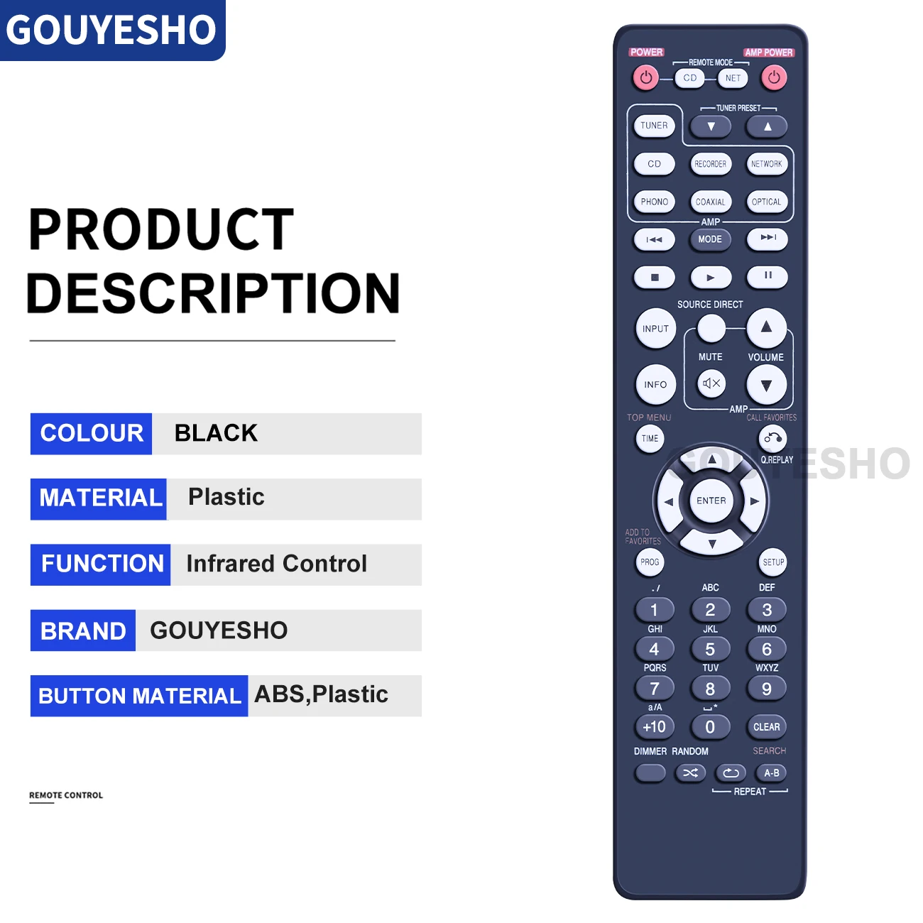 New Remote Control for Marantz RC003PMCD CD6006 CD-6006 RC002PMCD CD5005 Hi-Fi Compact Disc SACD CD Player