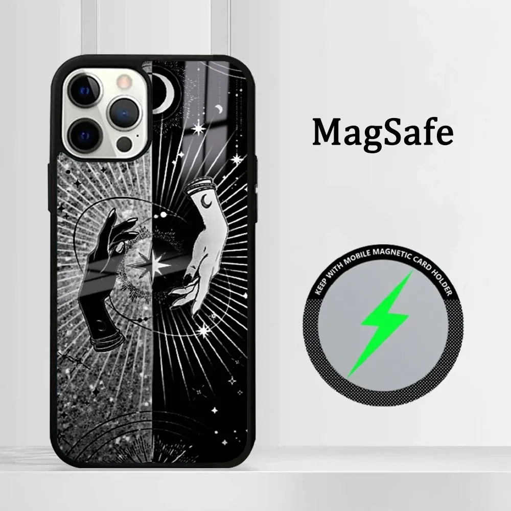 Art C-Celestial H-Hands Art Print Phone Case Magsafe Phone Case For iPhone16 15 14 13 12 11 Pro Max Plus Mini Shockproof Mirror