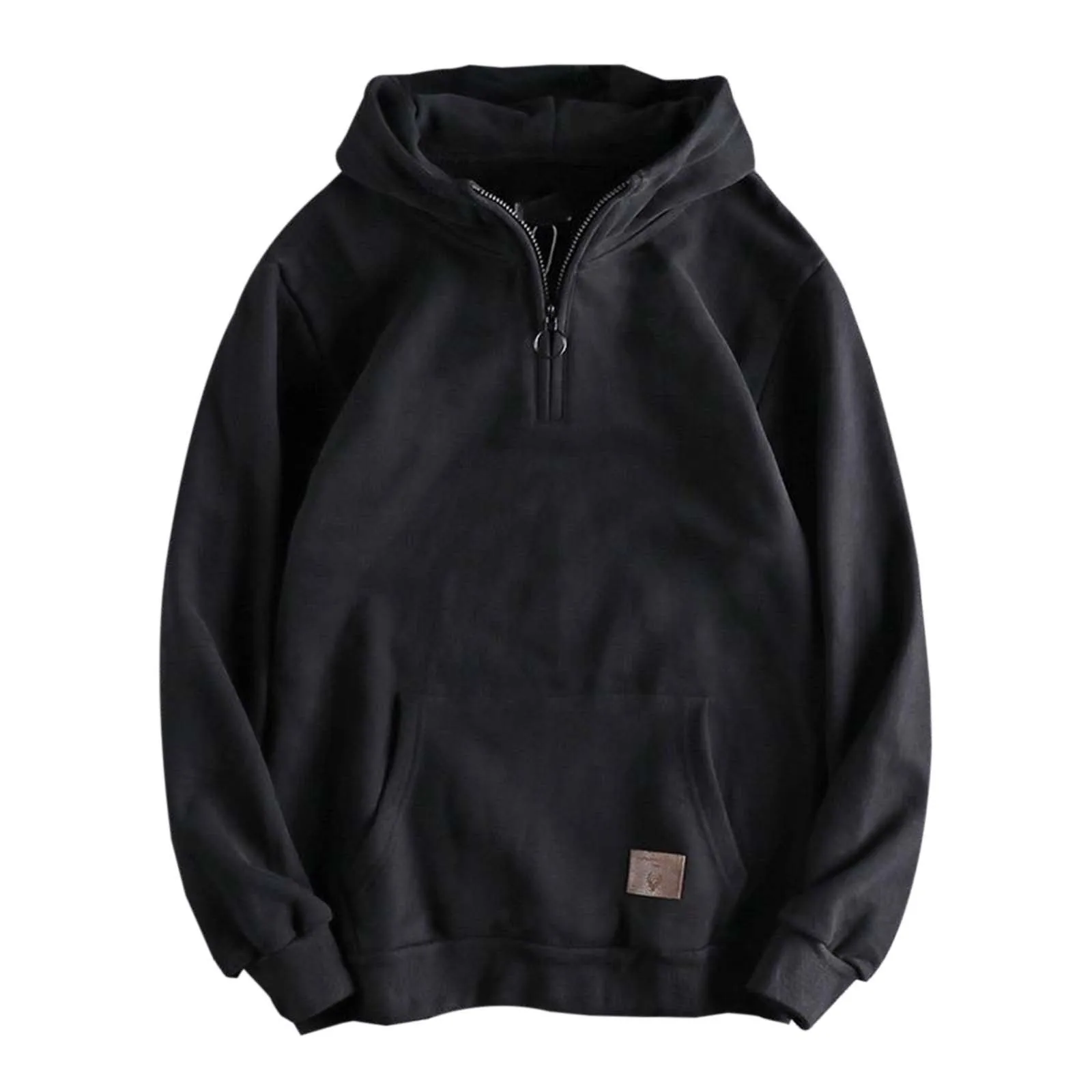 Erkekler Hoodie Polar Eşofman Gevşek Fit Orta Ağırlık Uzun Kollu Fermuarlı Kazak Kapşonlu Kazak Sıcak Tutmak Dış Giyim Sonbahar Kış