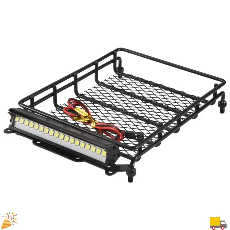 Voor MN D90 D91 D99 MN90 MN99S 1/12 RC Auto Upgrade Onderdelen Metalen Bagagedrager Lade Imperiaal Met LED Licht accessoires