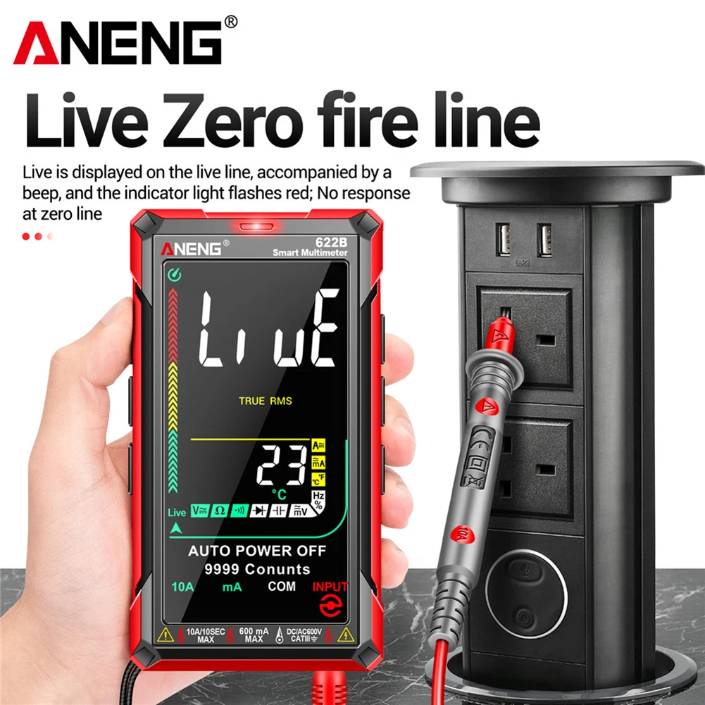 ANENG 622B Digital Smart Multimeter 10A Tester Meter Auto Range True RMS DC/AC 9999 Multitester With Laser Lamp Capacitance Ohm