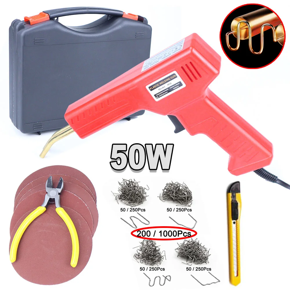 

Plastic Welder Kit, 1000/200PCS Staples, Hot Stapler Kit, Plastic Welder Gun Kit, Car Bumper Repair Kit, Plastic Repair