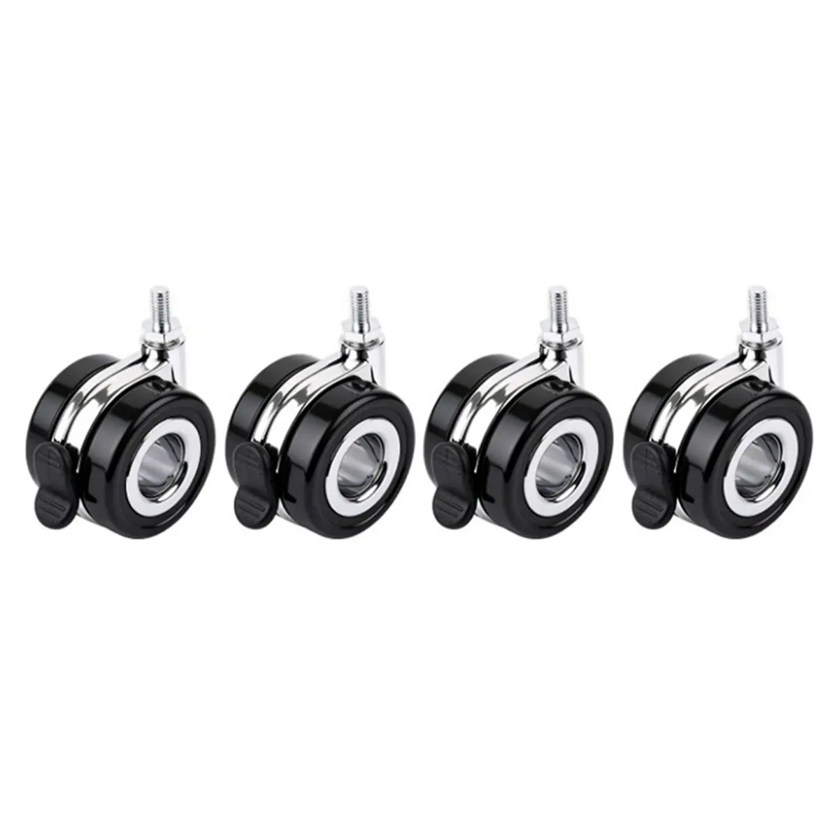 2.5inch (60mm) Hollow Caster Wheel Kit with Brake, 4 Caster Wheels, Compatible Standard M8 Threaded Hole