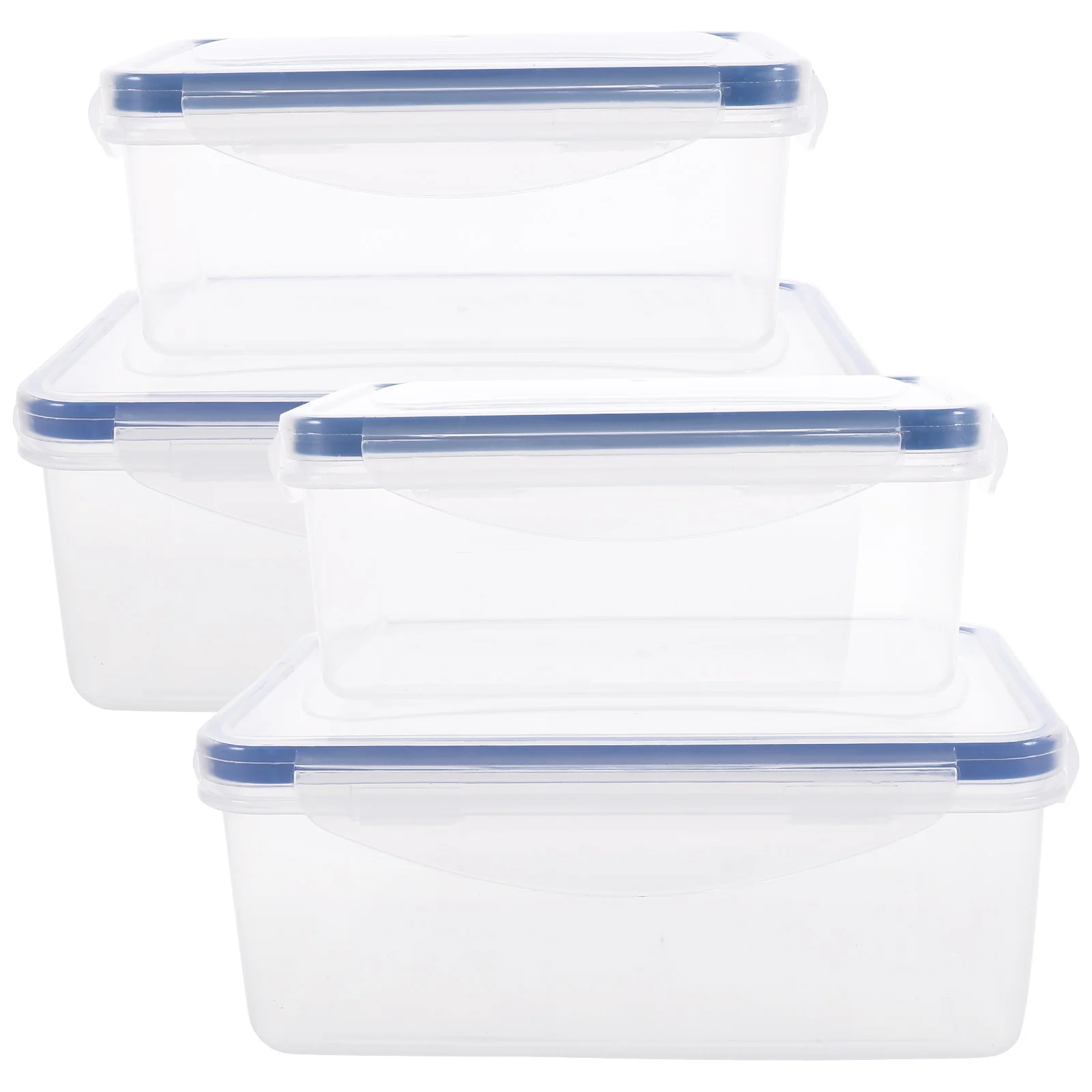 

4pcs Lunch Box Food Container Sealing Silicone Lid Microwave Dishwasher Safe Storage Box Fridge Freezer Kitchen Household