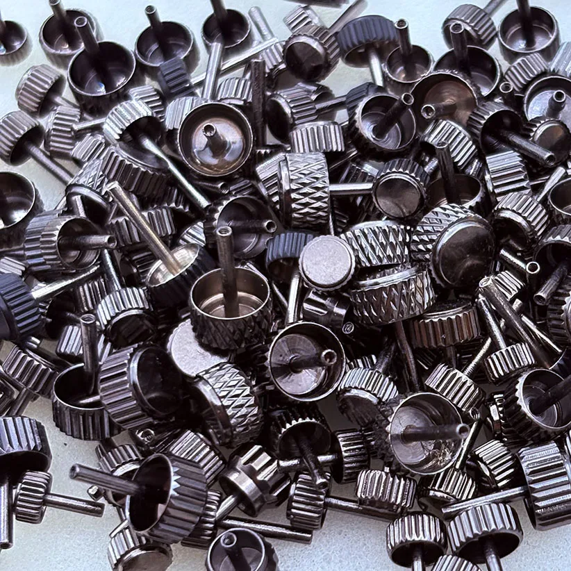 Watch Parts Various Sizes Miscellaneous Watch Crown Mixed Handle Shipped Randomly Black-grey Approximately  50/100/200/500 Pcss