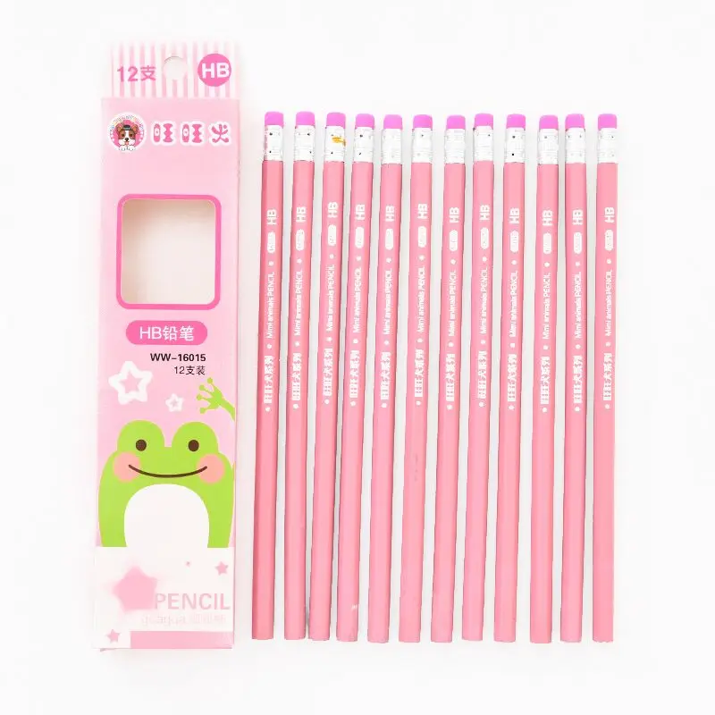 

12 pcs/lot creative cute HB non-toxic pencil set cartoon sketch Writing pencil learning stationery supplies lapices novedosos