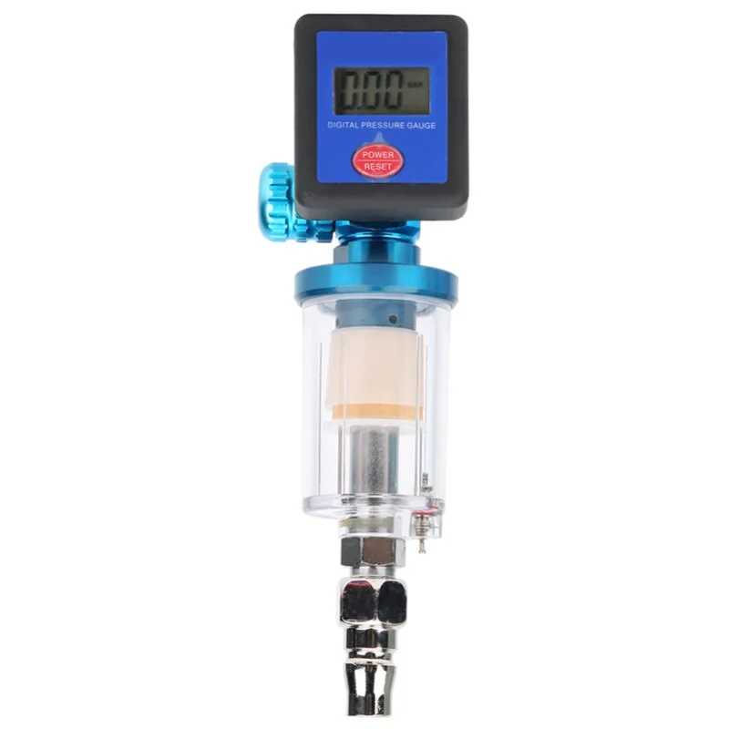 Digital Air Regulator Pressure Display Meter Water Trap Filter MF08 MF01 With Connector 1/4in Thread