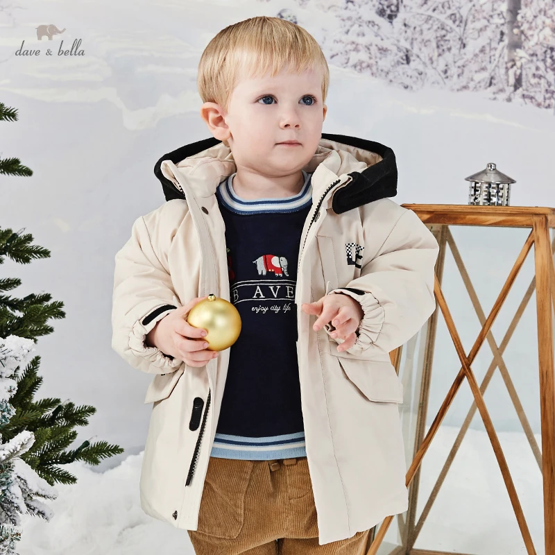 Dave Bella Winter Children\'s Clothing Boys Duck Down Jacket Fashion Hooded kids Warm Outerwear DB4223516