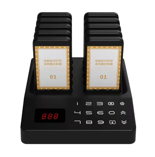 Wireless Guest Call Beeper Paging System with 10 Pagers for Queue Management in Hotels Hospitals Clinics Cafes & Restaurants
