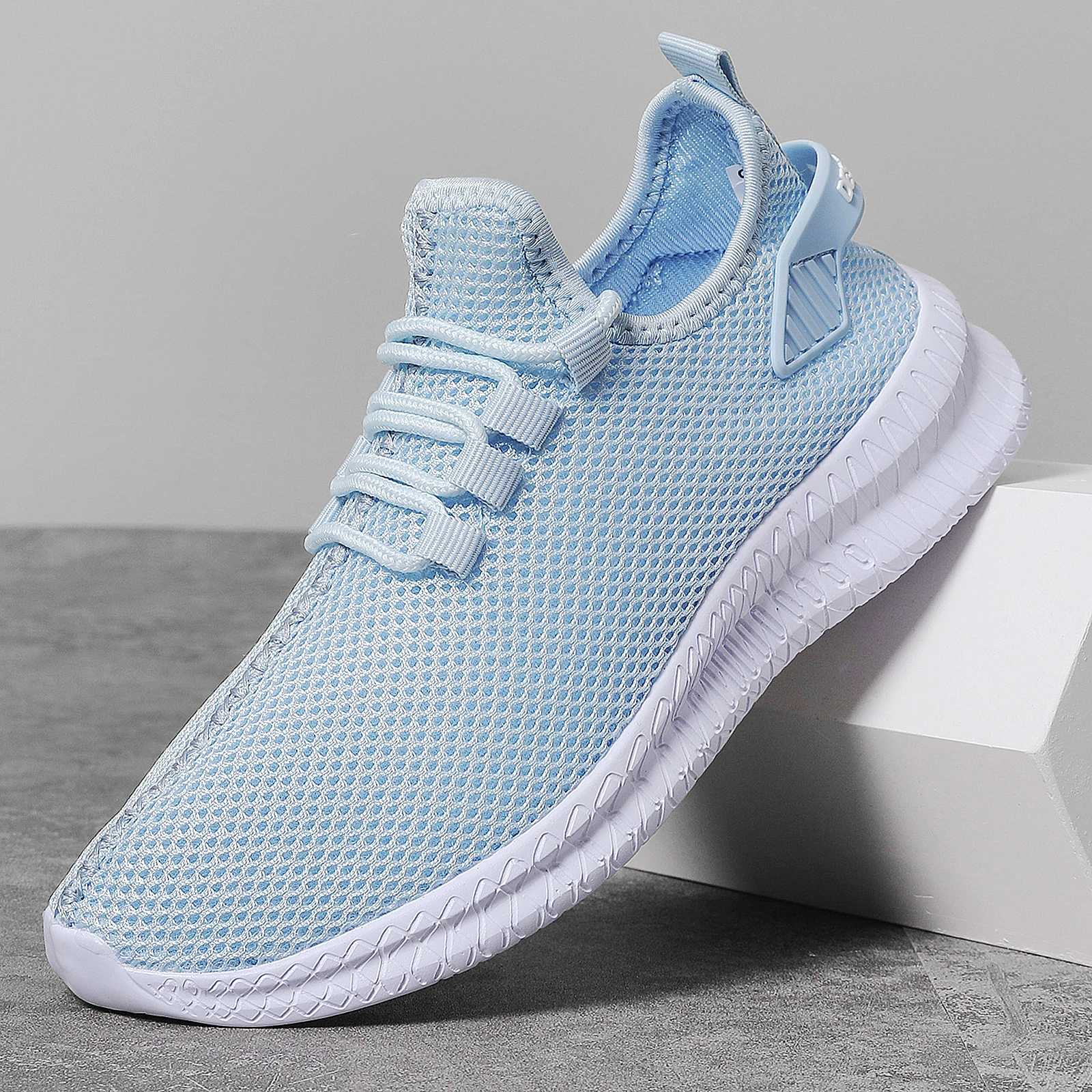 Women Shoes Lace Up Casual Shoes For Women Sneakers Lavender Breathable Mesh Sports Shoes Tennis For Women