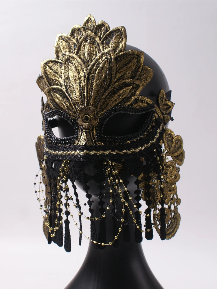 Design máscara de máscaras feminino borla véu máscara veneziana fantasia bola carnaval festa baile desempenho halloween traje acessórios