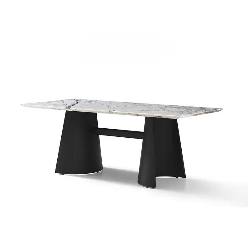

yj19 Xiangxuemei Luxury Stone Dining Table Italian Minimalist Designer Style Home Use Rectangular High-end Dining Table