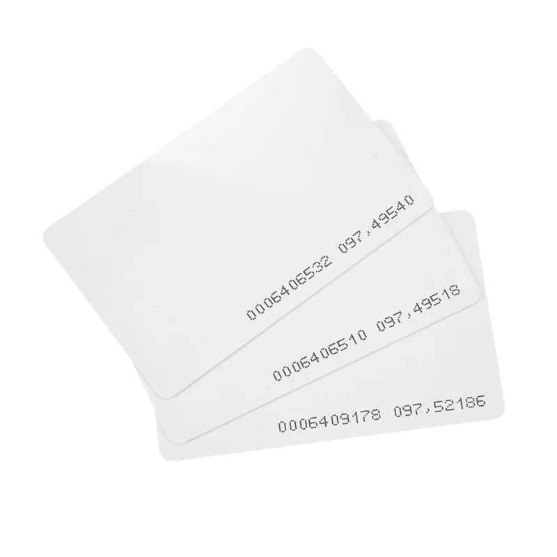 ABZW 100Pcs 액세스 제어 카드 RFID 카드 125Khz EM4100 TK4100 액세스 제어 키용 스마트 근접 카드 RFID 태그 키