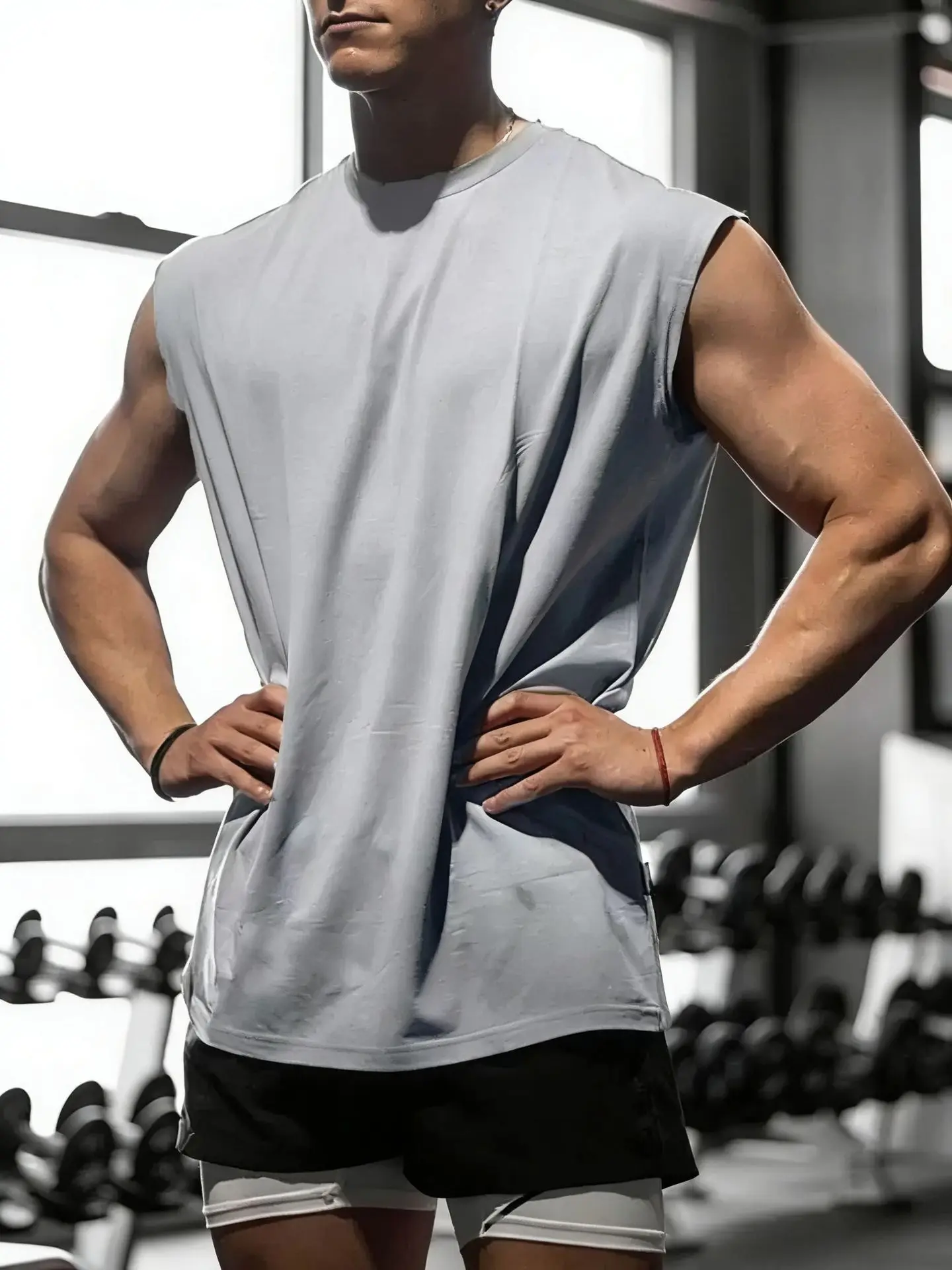 Sleeveless T-shirt Men Quick-drying Fitness Bodybuilding Shirt Male Fashion Basketball Vest Mesh Breathable Summer Gym Tank Men