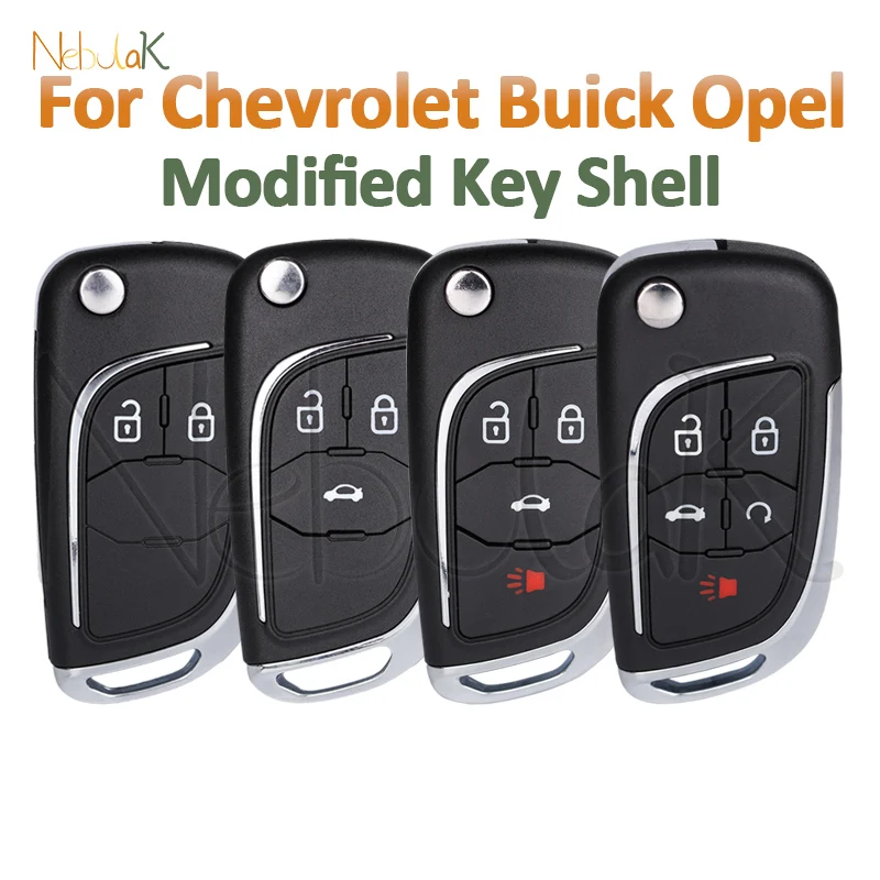 Coque de clé pliante pour télécommande de voiture, pour Buick Chevrolet Camaro Cruze Epica Lova Opel Vauxhall Insignia Astra Mokka, étui Fob modifié