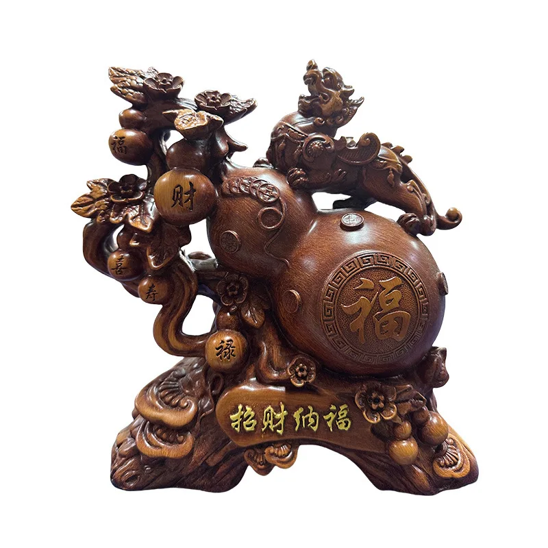 ￥#Creative Chinese Style Gourd Money Tree New Business Desk Entrance Art Pattern Ornament Wealth Fortune Resin Crafts Gift