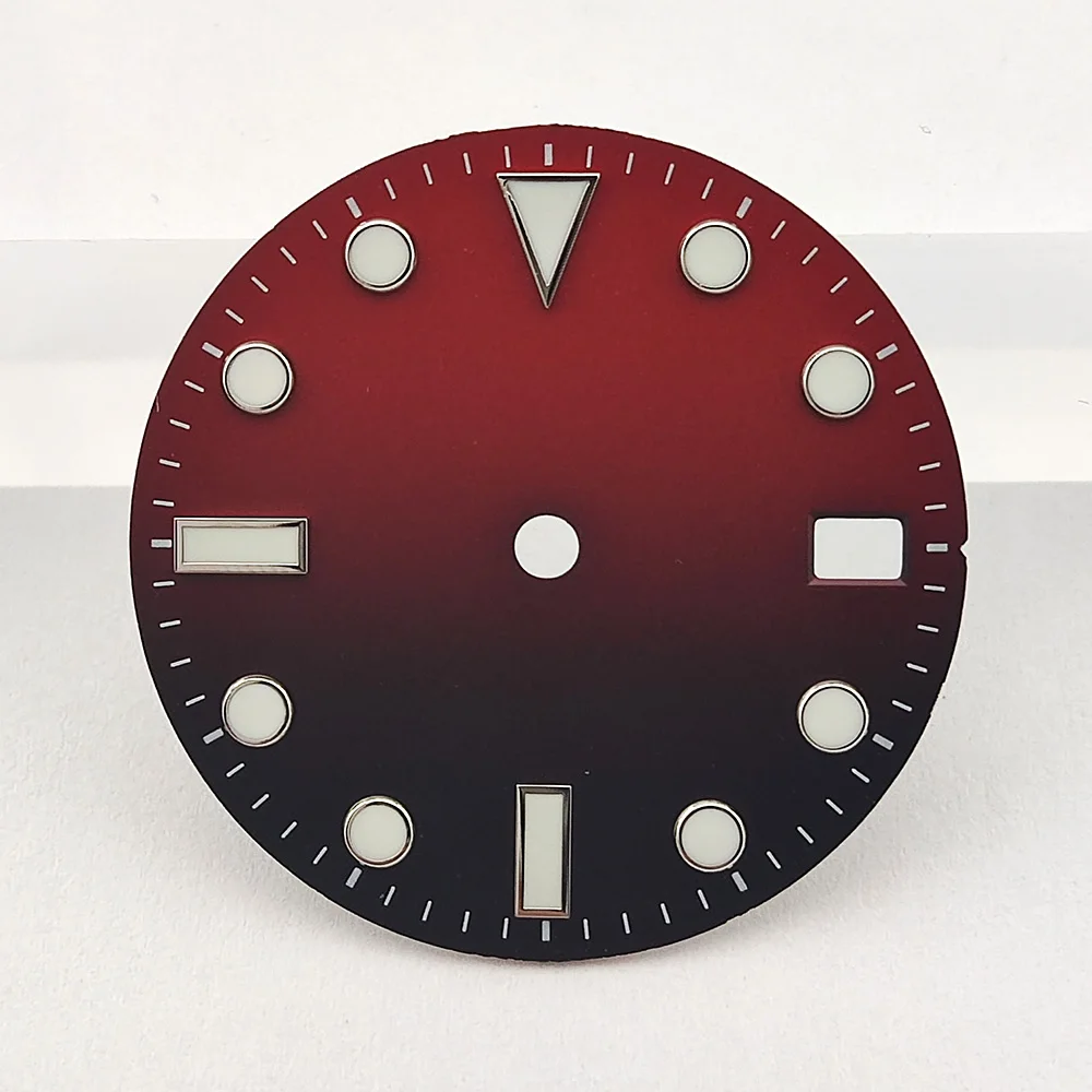 NH34 dial 28.5mm dial Diving watch dial Custom watch Replacement accessories Green luminous Color gradient dial fit NH34 NH35 mo